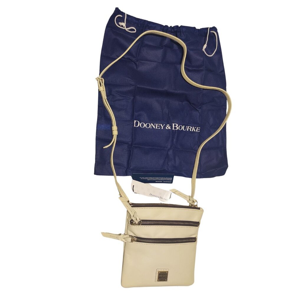 👜 Dooney & Bourke Cream Leather Crossbody – NWT + Registration Card & Dust Bag - Picture 2 of 7